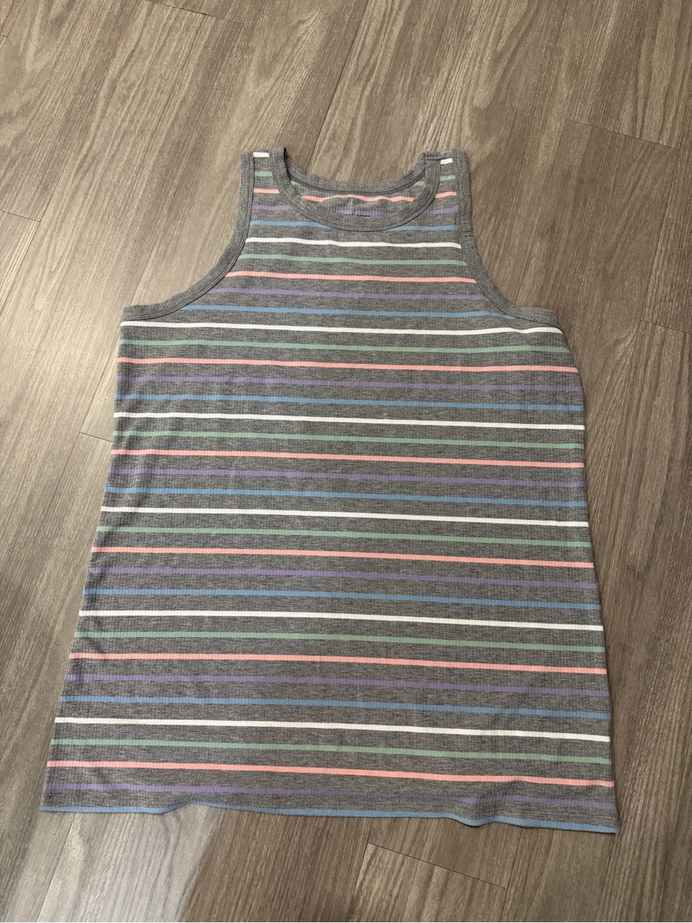 Torrid striped Grey Tank Top with Pastel Stripes